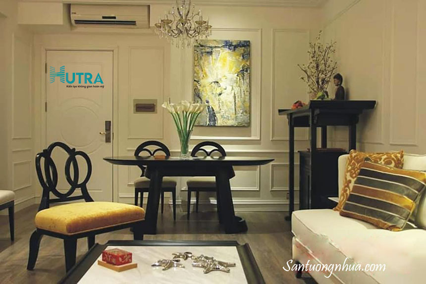hutra thi công phào ps màu trắng